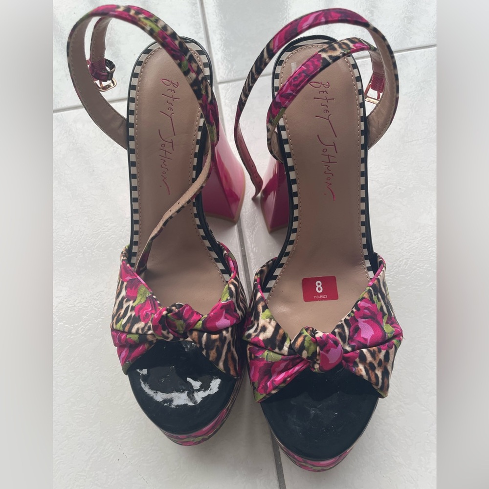 Brand New Betsey Johnson shoes with unique heels in size 8.